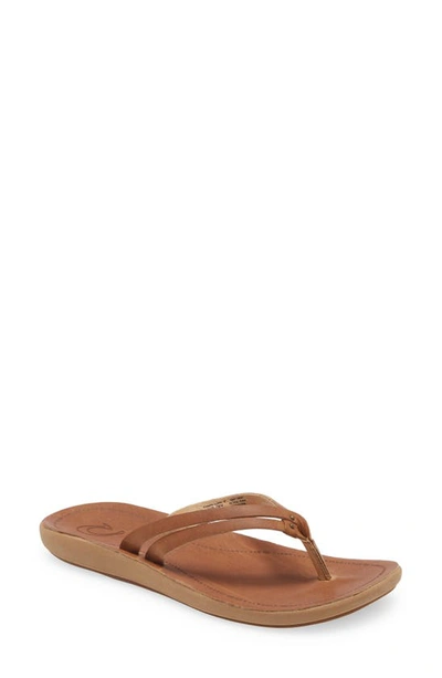 Olukai Kapehe Luana Flip Flop In Beige