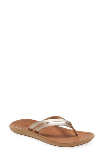 Olukai Kapehe Luana Flip Flop In Bubbly/ Sahara