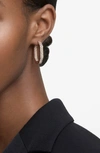 Swarovski Dextera Medium Pavé Hexagonal Hoop Earrings In Crystal
