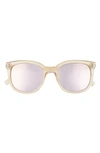 Le Specs Veracious 52mm Square Sunglasses In Sand/ Rose Mirror