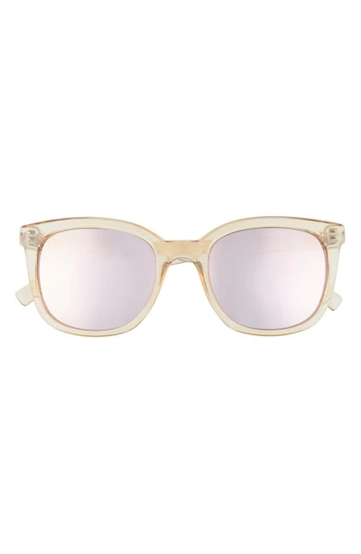 Le Specs Veracious 52mm Square Sunglasses In Sand/ Rose Mirror