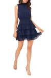 1.state Smock Neck Sleeveless Fit & Flare Dress In Twilight Navy