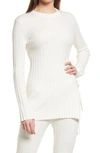Open Edit Side Tie Sweater In Ivory