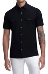 Bugatchi Stretch Cotton Button-up Shirt In Black