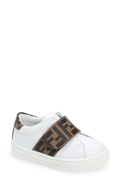 Fendi Kids' Ff Logo Low Top Sneaker In F0c1a White