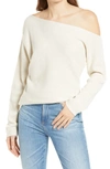 Treasure & Bond One-shoulder Thermal Knit Sweater In Ivory Dove