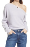 Treasure & Bond One-shoulder Thermal Knit Sweater In Purple Evening
