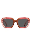 Marc Jacobs Pink Wrapped Rectangular Sunglasses In Red
