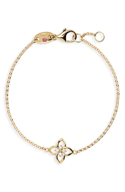Roberto Coin Small Venetian Princess Diamond Bracelet In Yellow Gold