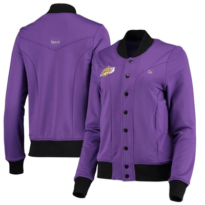Qore Purple Los Angeles Lakers Nostalgic Full-snap Tracksuit Jacket ...