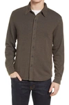 The Normal Brand Puremeso Acid Wash Knit Button-up Shirt In Charcoal