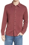 The Normal Brand Puremeso Acid Wash Knit Button-up Shirt In Red
