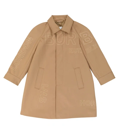 Burberry Kids' Horseferry Cotton Coat In Archive Beige