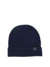 Tom Ford Logo-patch Cashmere Beanie In Blue