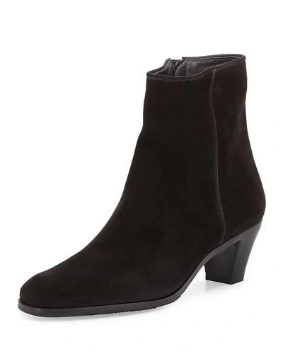 Gravati Kid Suede Ankle Boots, Bordeaux In Black