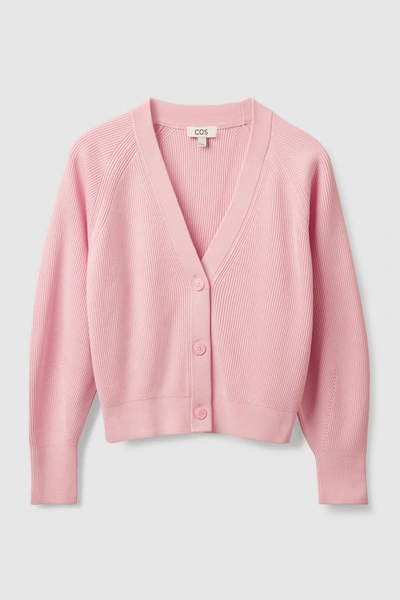 Cos Ribbed Knit Cardigan In Pink | ModeSens