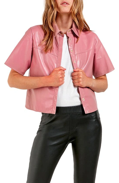 As By Df Mojave Recycled Leather Boxy Top In Pink