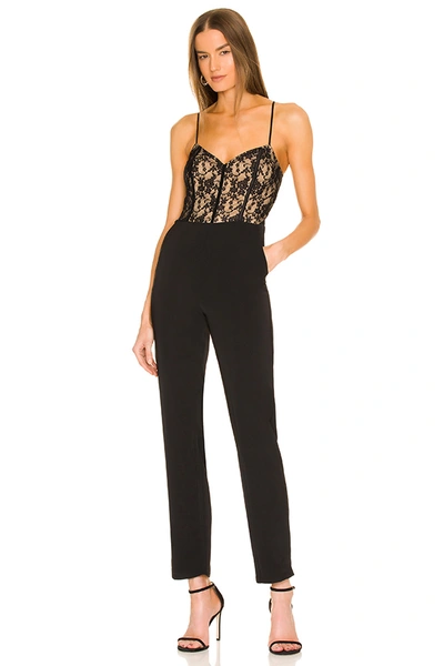 Superdown Bella Lace Jumpsuit In Black