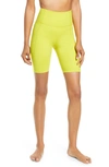 Girlfriend Collective High Waist Bike Shorts In Chartreuse