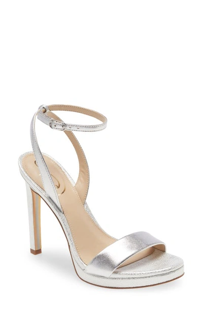 Sam Edelman Jade Ankle Strap Sandal In Soft Silver