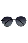 Bluestone Sunshields Love 53mm Polarized Round Sunglasses In Chrome/gray