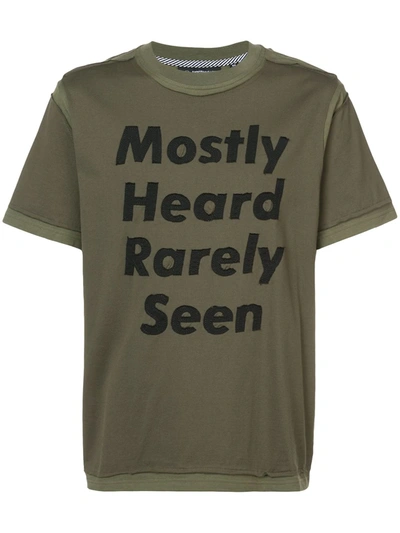 Mostly Heard Rarely Seen Deconstructed Logo Print T-shirt In Green