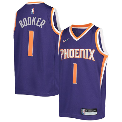Nike Kids' Youth  Devin Booker Purple Phoenix Suns 2021/22 Diamond Swingman Jersey