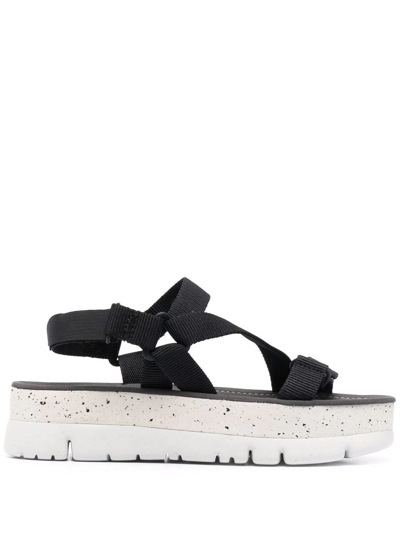 Camper Oruga Up Platform Sandals In Black