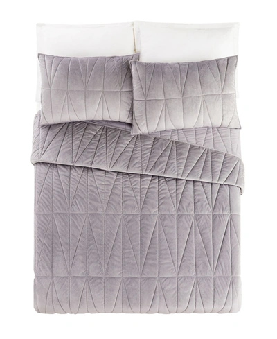 Ayesha Curry Pinnacle 3 Piece Quilt Set, Full/queen Bedding In Gray