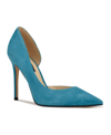 Nine West Women's Folowe D'orsay Pumps Women's Shoes In Teal Suede