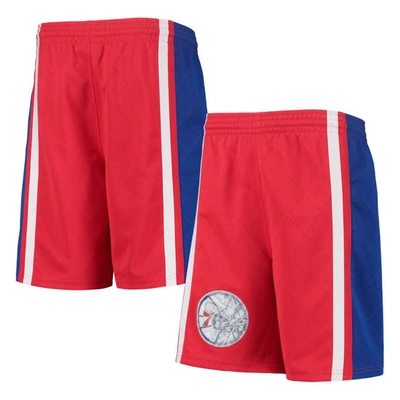 Mitchell & Ness Kids' Youth  Red Philadelphia 76ers 1996 Hardwood Classics 75th Anniversary Swingman Shorts