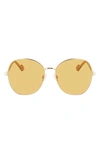 Lanvin Arpege 59mm Tinted Round Sunglasses In Gold/ Caramel