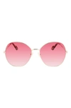 Lanvin Arpege 59mm Tinted Round Sunglasses In Gold/ Gradient Coral