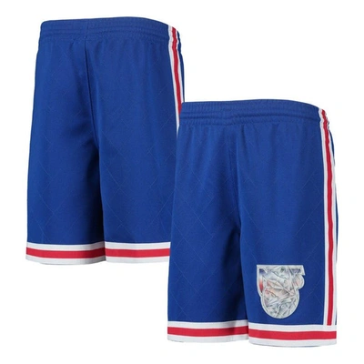 Mitchell & Ness Kids' Youth  Blue New Jersey Nets 1993 Hardwood Classics 75th Anniversary Swingman Shorts