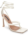 Bcbgmaxazria Pelia Thong Strap Lace Up Ankle Sandal In White