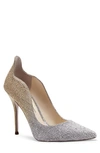 Jessica Simpson Women's Wayva Embellished Bedazzled Pumps Women's Shoes In Silver/champ