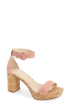 Pelle Moda Amari Platform Block Heel Sandal In Peony