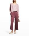 Eileen Fisher Petite Organic Cotton Terry Crop Pants In Fig