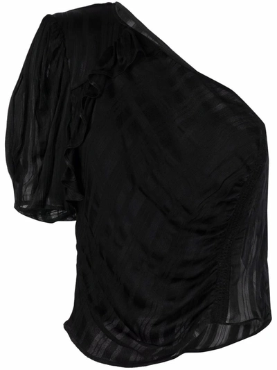 Iro Ruffled One-shoulder Blouse In Black