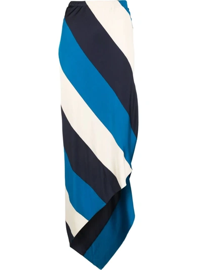 Marni Viscose Jersey Pencil Skirt With Spiral Pattern In Blue