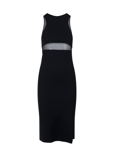 Stella Mccartney Midi Dress With Semi-transparent Inserts In Black