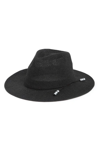 Melrose And Market Knit Packable Panama Hat In Black Combo