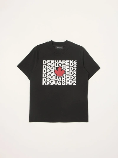 Dsquared2 Junior Kids' T-shirt In Cotton With Logo In Black
