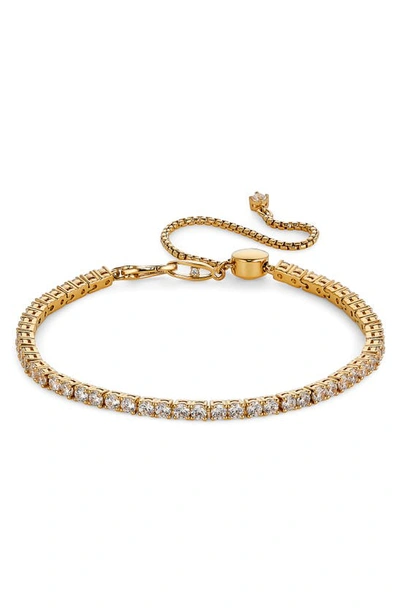 Nadri Love All Cubic Zirconia Slider Bracelet In 18k Gold Plated