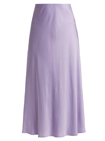 L Agence Clarisa Bias-cut A-line Maxi Skirt In Purple-lt