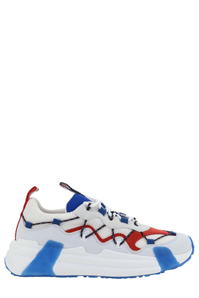 Moncler Men's Compassor Low-top Sneakers In White,red,blue