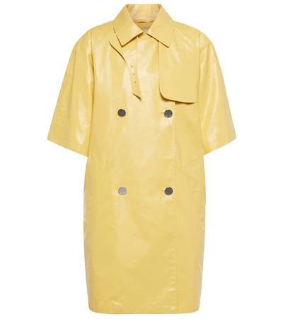 Max Mara Tondo Double-breasted Coated-cotton Coat In Yellow