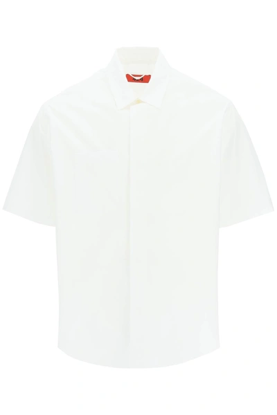 424 Cotton Shirt With Logo Embroidery In White