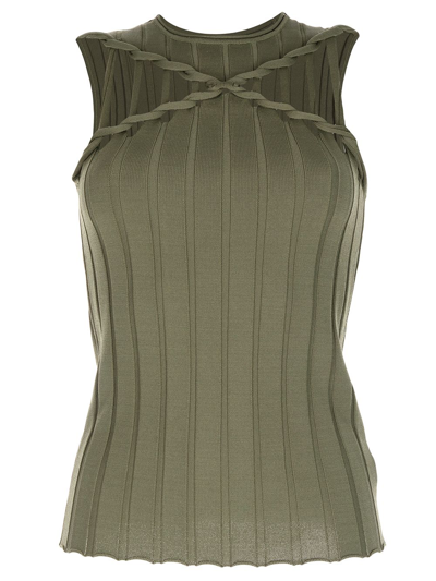 Dion Lee Braided Cut out Knitted Top In Green ModeSens