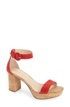 Pelle Moda Amari Platform Block Heel Sandal In Flame